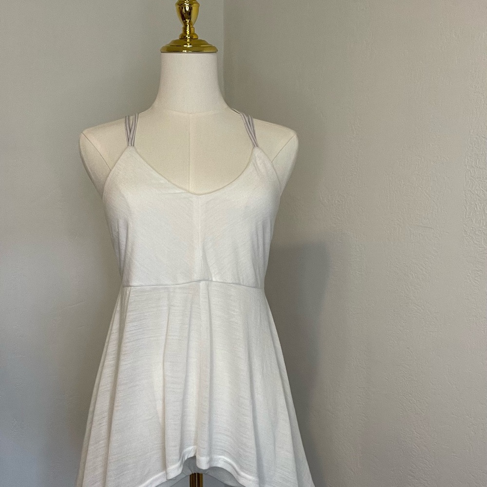 White Asymmetrical Camisole Top with Relaxed Fit